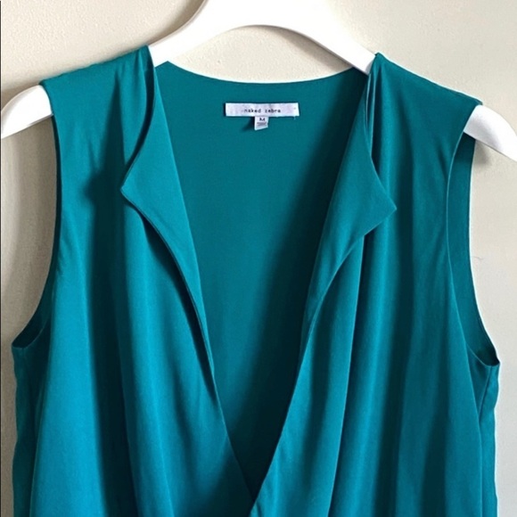 Naked Zebra Sleeveless Blouse Front Cross Size M - Picture 5 of 5